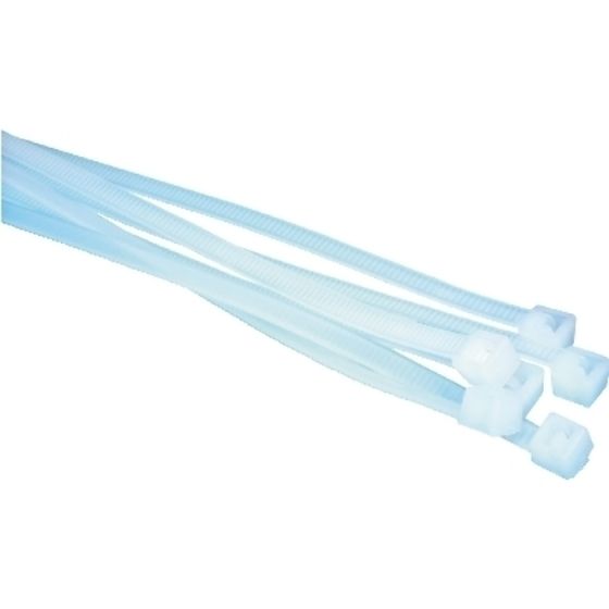 White Cable Ties 4.8mm x 200mm, 100 Pack