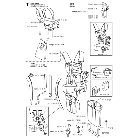 Harness Assembly for Husqvarna 245R Brushcutters