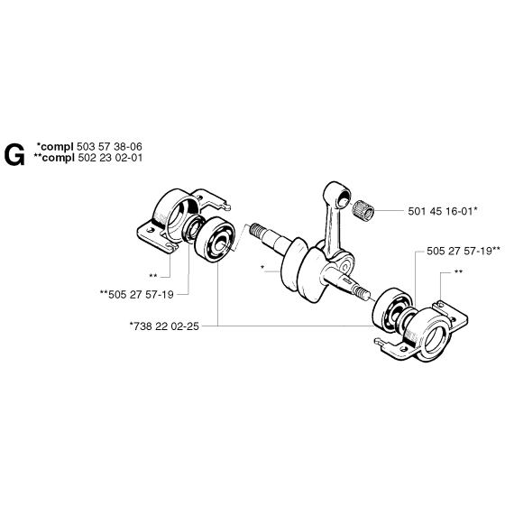 Crankshaft Assembly for Husqvarna 245R Brushcutters