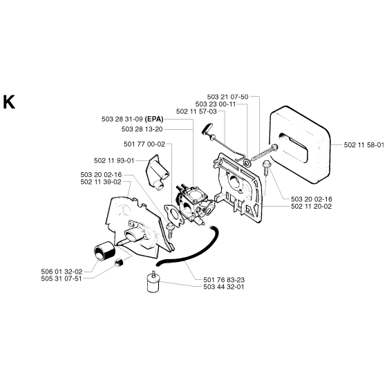 Carburetor & Air Filter Assembly for Husqvarna 245RX Brushcutters