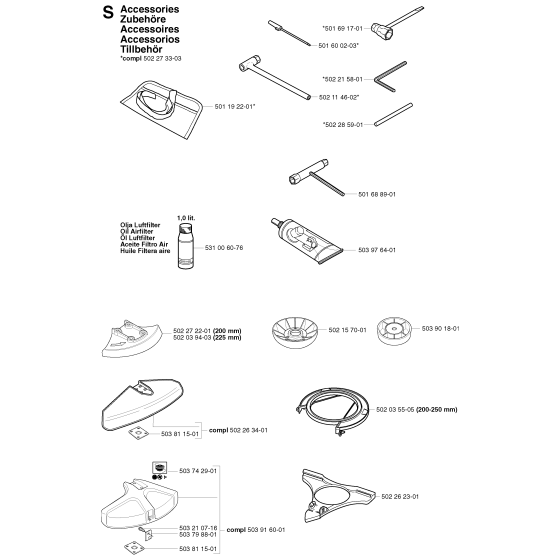 Accessories Assembly for Husqvarna 245RX Brushcutters