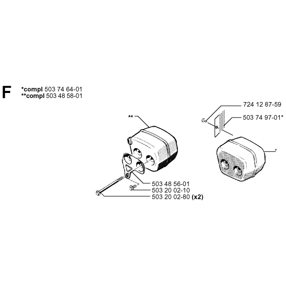 Muffler Assembly for Husqvarna 246 Chainsaws