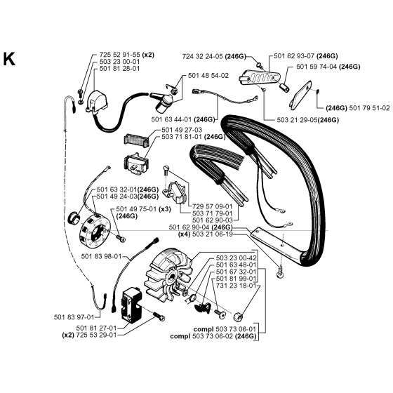 Electrical Assembly for Husqvarna 246 Chainsaws