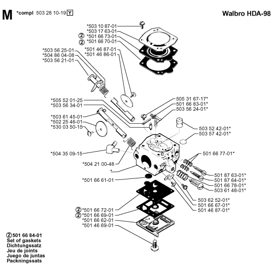 Carburetor Details Assembly for Husqvarna 246 Chainsaws