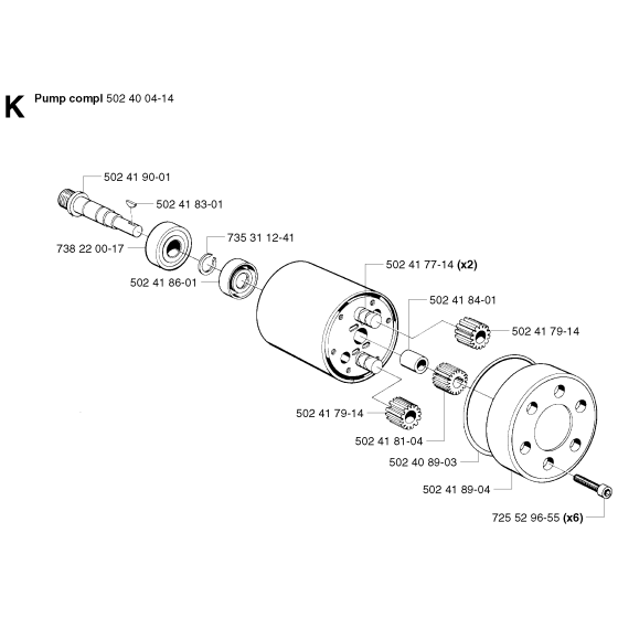 Hydraulic Pump - Motor - 1 Assembly for Husqvarna 250PS Pole Pruners