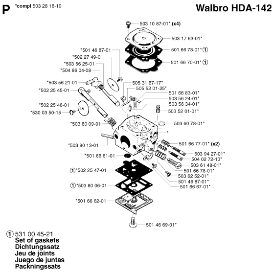 Carburetor Details Assembly for Husqvarna 250PS Pole Pruners