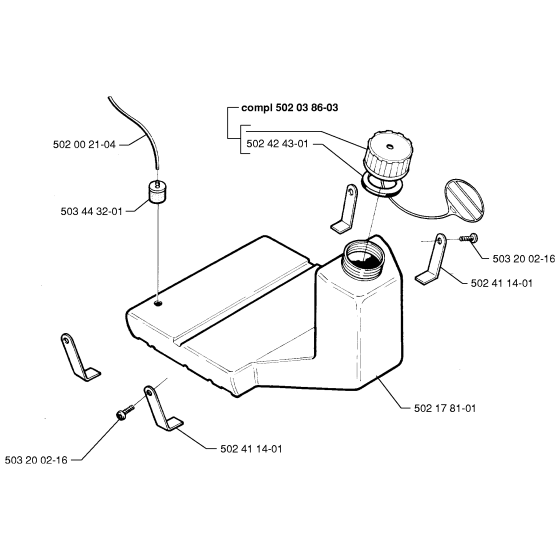 Fuel Tank Assembly for Husqvarna 250ps Chainsaws