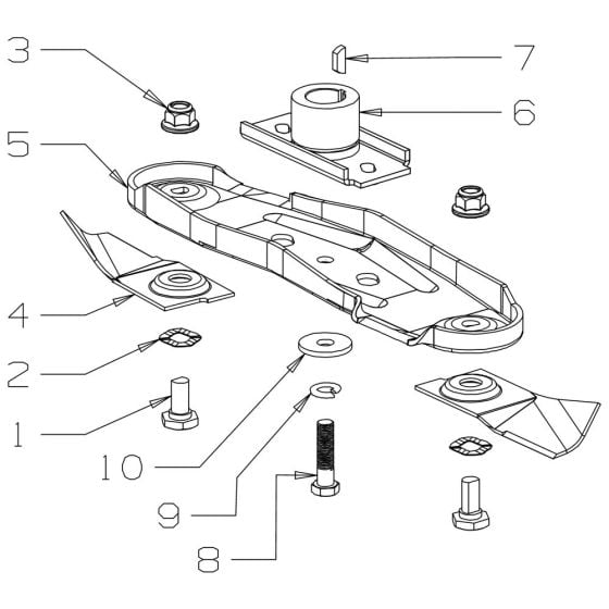 Blade (460mm) Assembly for Masport 250ST (2014 Feb 478966) Mower