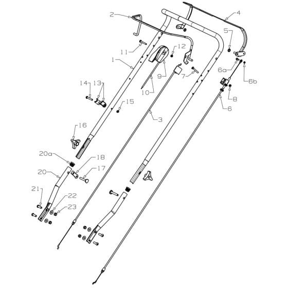 Handle Assembly for Masport 250ST (2014 Feb 478966) Mower