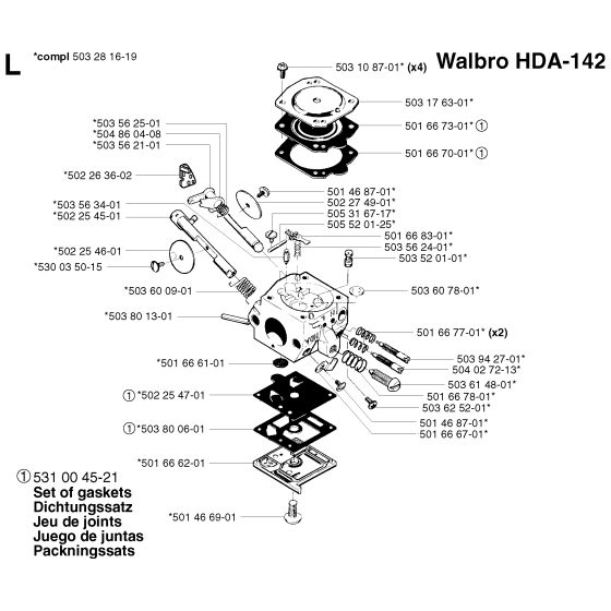 Carburetor Details Assembly for Husqvarna 252RX Brushcutters