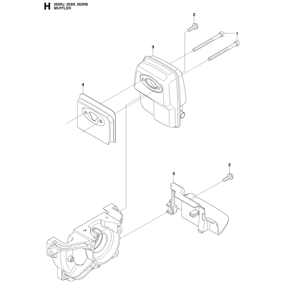 Muffler Assembly for Husqvarna 253R Brushcutters