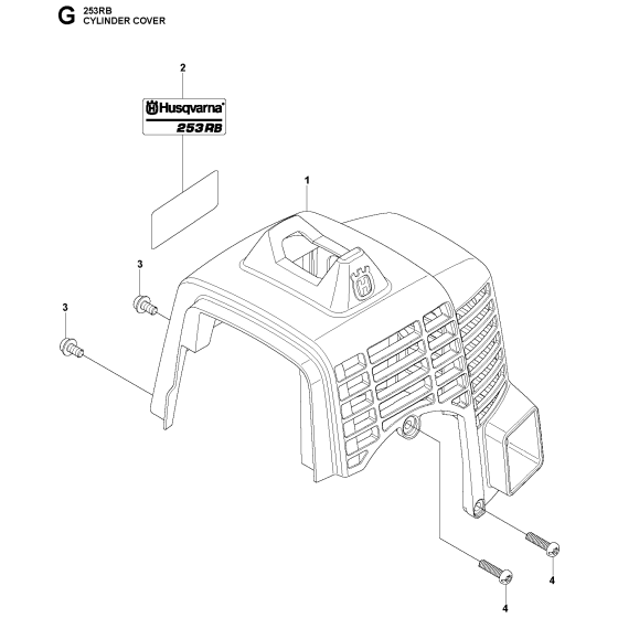 Cylinder Cover Assembly for Husqvarna 253RB Brushcutters