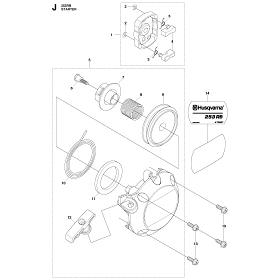 Starter Assembly for Husqvarna 253RB Brushcutters