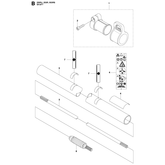 Shaft Assembly for Husqvarna 253RJ Brushcutters