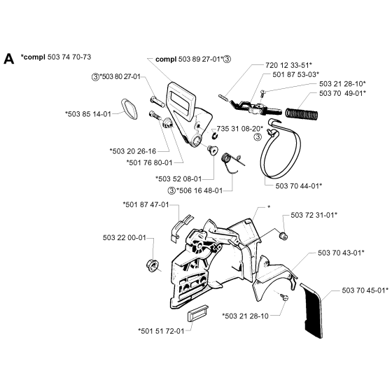 Chain Brake Assembly for Husqvarna 254 Chainsaws