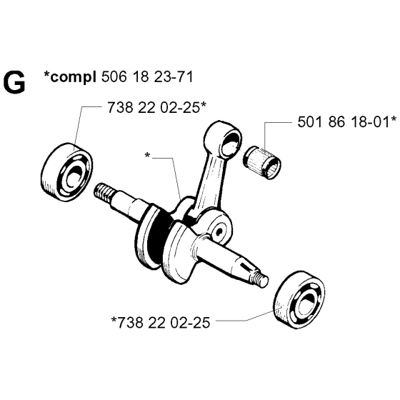 Crankshaft Assembly for Husqvarna 254 Chainsaws