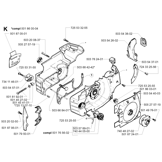 Crankcase Assembly for Husqvarna 254 Chainsaws