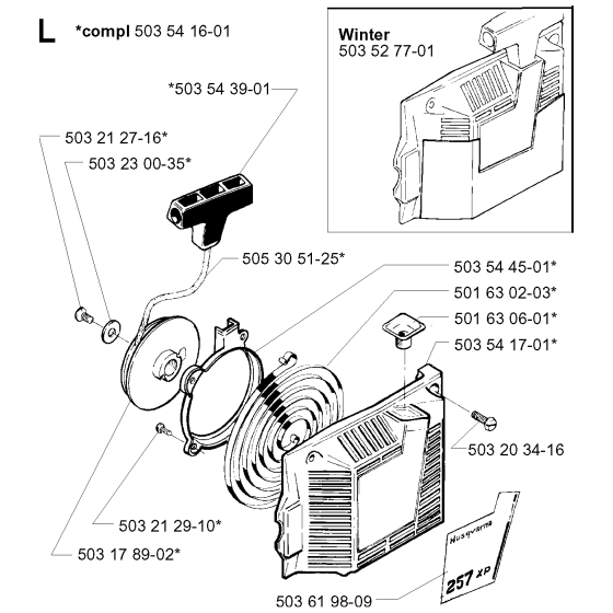 Starter Assembly for Husqvarna 257 Chainsaws