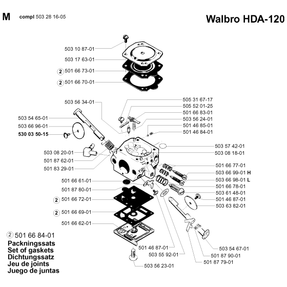 Carburetor Details Assembly for Husqvarna 257 Chainsaws