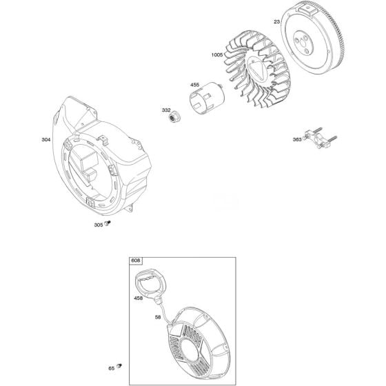 Blower Housing Assembly for Briggs and Stratton Model No.25M137-0019-F1 Horizontal Shaft Engine