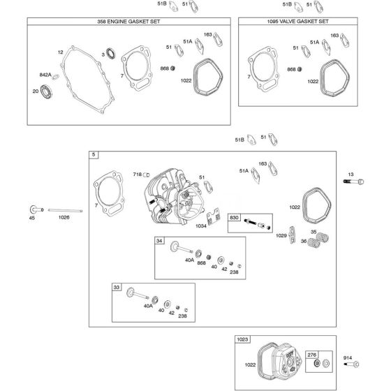 Cylinder Head Assembly for Briggs and Stratton Model No.25P132-0003-G1 Horizontal Shaft Engine