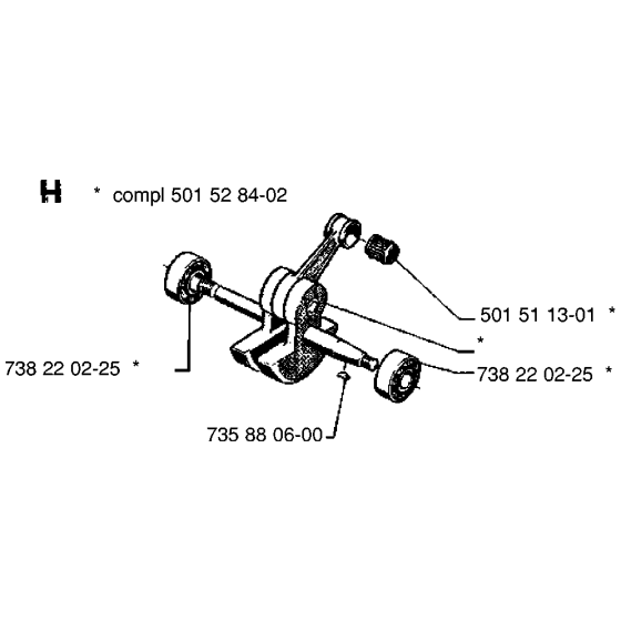 Crankshaft Assembly for Husqvarna 266 Chainsaws