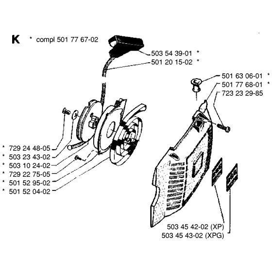 Starter Assembly for Husqvarna 266 Chainsaws