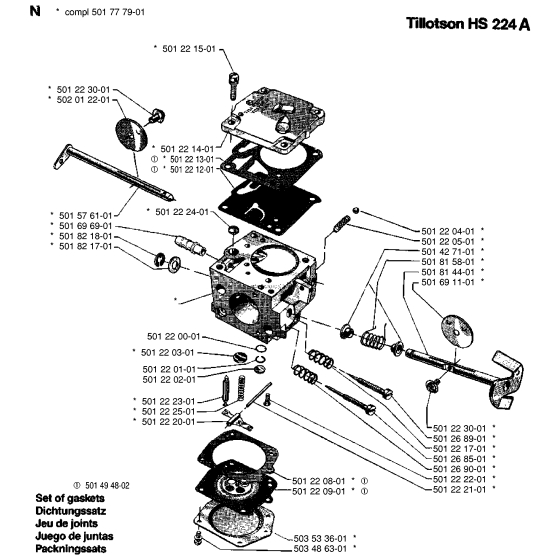 Carburetor Details Assembly for Husqvarna 266 Chainsaws