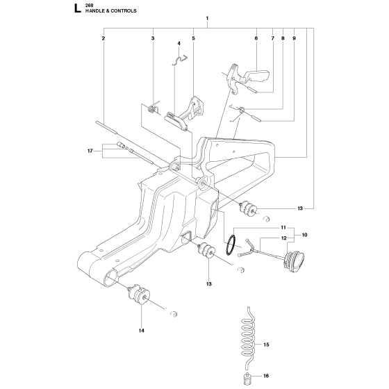 Handle & Controls Assembly for Husqvarna 268 Chainsaws