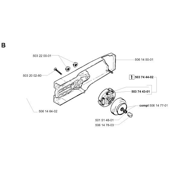 Clutch Assembly For Husqvarna 268K Disc Cutters