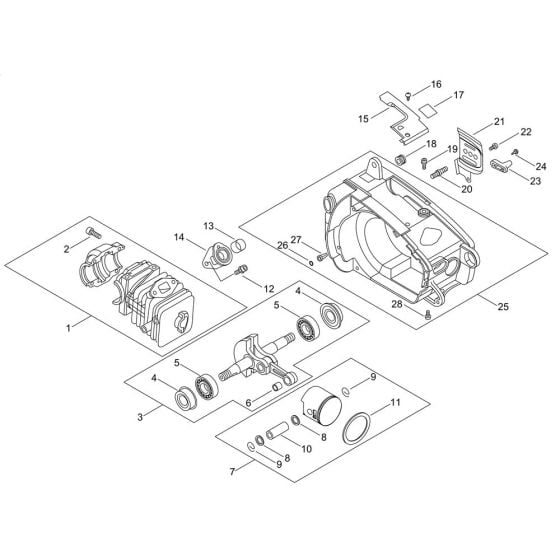 Cylinder, Piston, Crankshaft for Shindaiwa 269TS Chainsaw