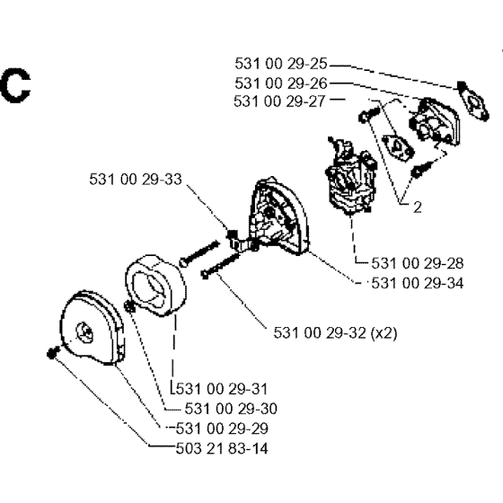 Carburetor & Air Filter Assembly for Husqvarna 26H Hedge Trimmers