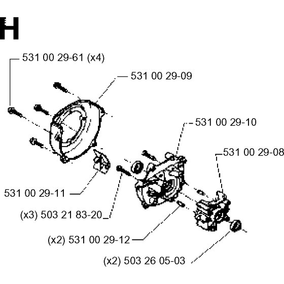 Crankcase Assembly for Husqvarna 26H Hedge Trimmers