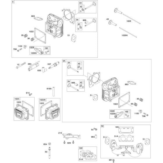 Cylinder Head Assembly for Briggs and Stratton Model No. 49R977-0004-G1 Vertical Shaft Engine