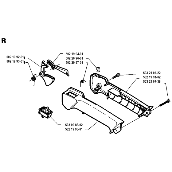 Throttle Controls Assembly for Husqvarna 26R Brushcutters