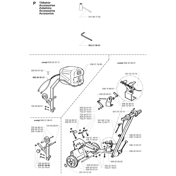 Accessories Assembly For Husqvarna 272K Disc Cutters