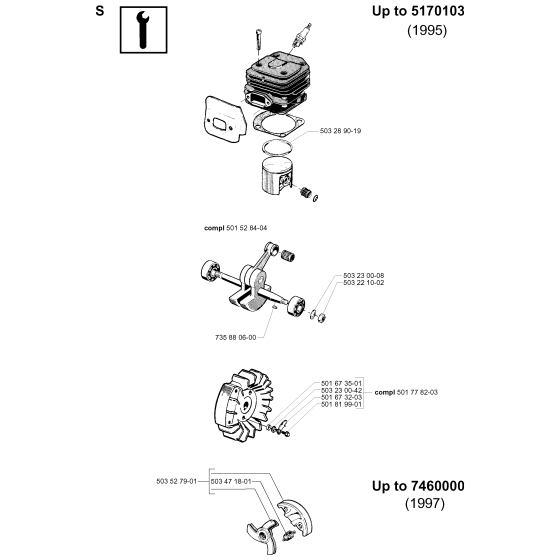 Service Updates Assembly For Husqvarna 272K Disc Cutters