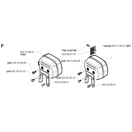 Muffler Assembly For Husqvarna 272K Disc Cutters