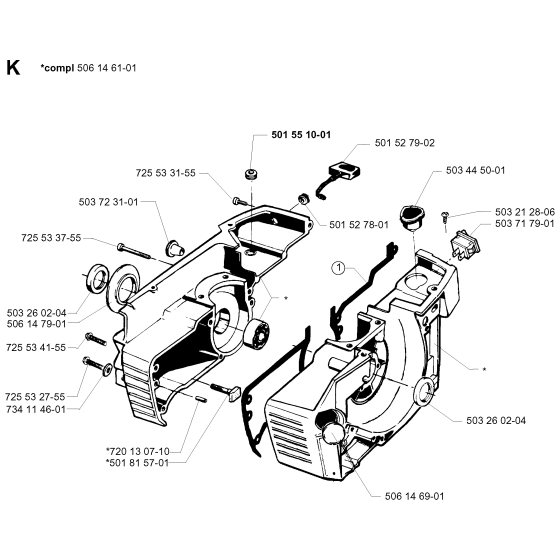 Crankcase Assembly For Husqvarna 272K Disc Cutters