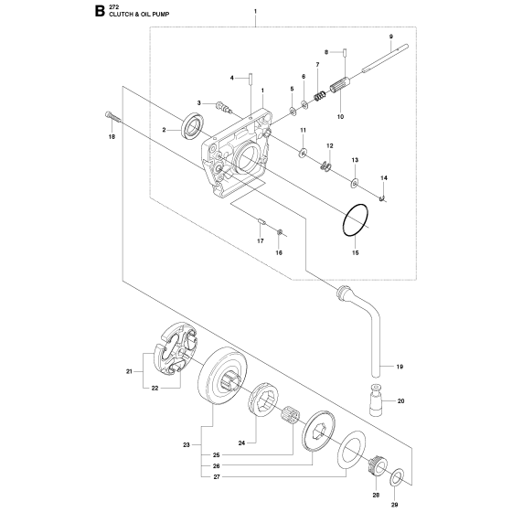 Clutch & Oil Pump Assembly for Husqvarna 272xp Chainsaw