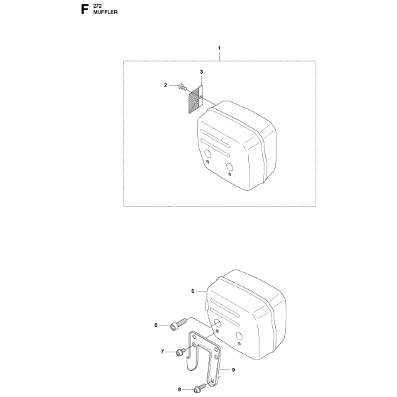 Muffler Assembly for Husqvarna 272xp Chainsaw