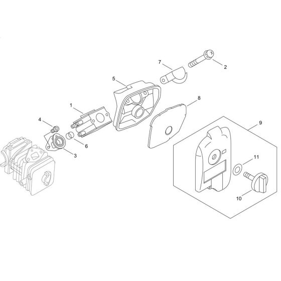 Air Cleaner, Carburettor for Shindaiwa 280TCS Chainsaw