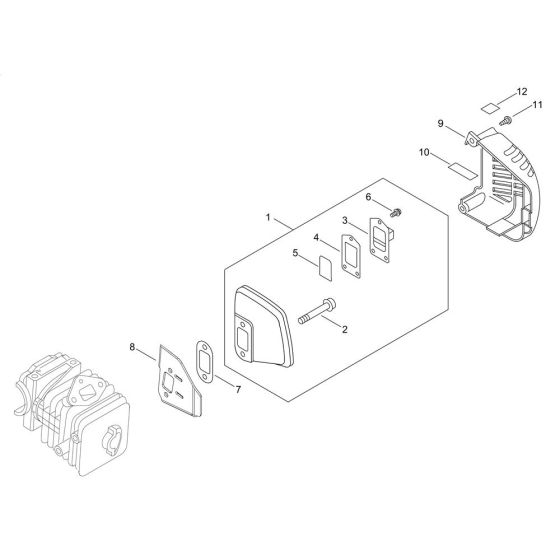 Muffler for Shindaiwa 280TCS Chainsaw