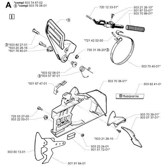 Chain Brake Assembly for Husqvarna 281 Chainsaws