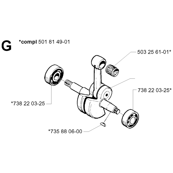 Crankshaft Assembly for Husqvarna 281 Chainsaws