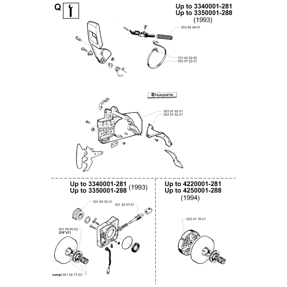 Service Updates Assembly for Husqvarna 281 Chainsaws