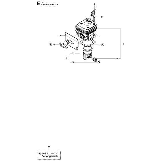 Cylinder Piston Assembly for Husqvarna 281xp Chainsaws