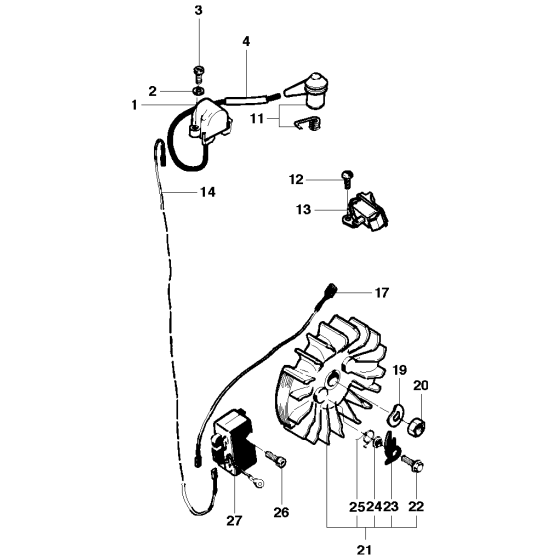 Ignition System Assembly for Husqvarna 281xp Chainsaws