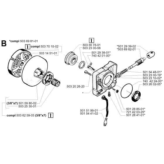 Clutch & Oil Pump Assembly for Husqvarna 288 Chainsaws