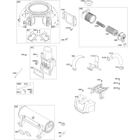 Blower Housing Assembly for Briggs and Stratton Model No. 49E877-0006-G1 Vertical Shaft Engine